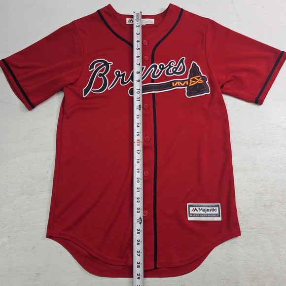Atlanta Braves MLB Majestic Cool Base Red Blank Stitched Jersey Men's S EUC - Picture 10 of 10